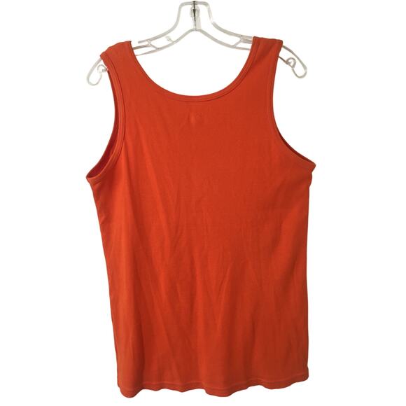 Basic Editions 100% Cotton Size Large Orange Tank Top - Picture 2 of 3